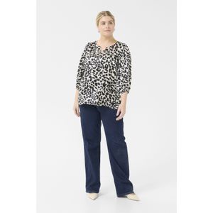 Blouse met lange mouwen Regular fit Grey Leopard