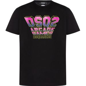 Dsquared2 Space Invaders Logo Cool Fit Black T-Shirt