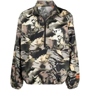 Heron Preston - Camo Logo Tape Windbreaker Jacket - Veelkleurig - Nylon