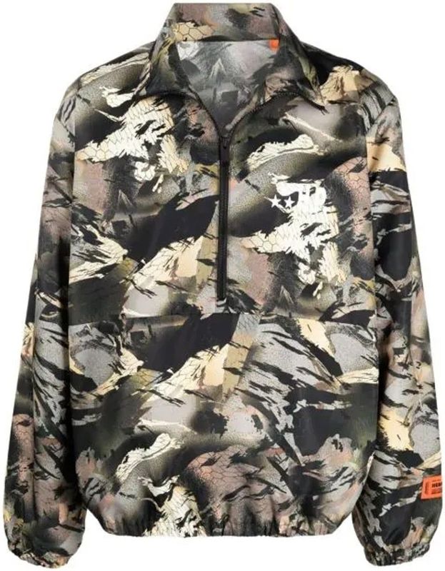 Heron Preston - Camo Logo Tape Windbreaker Jacket - Veelkleurig - Nylon