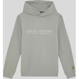 Lyle & Scott jongens hoodie met veelkleurige print van katoen - grijs