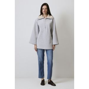 SWEATSHIRT MET KRAAG VAN Imitatiebont