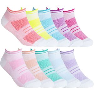 Sock Snob - 10 Paar Multipack Meisjes Lage Sokken | Witte Trainer Sokken - 10 Pairs - Maat 4-6J / 104-116cm