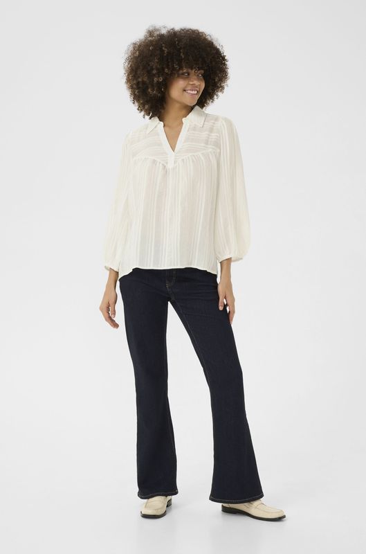 Blouse met lange mouwen Classic fit Whitecap white