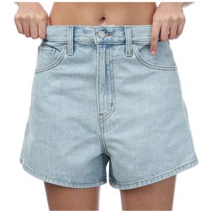 Dames Levis High Waisted Mom Shorts in Lichtblauw