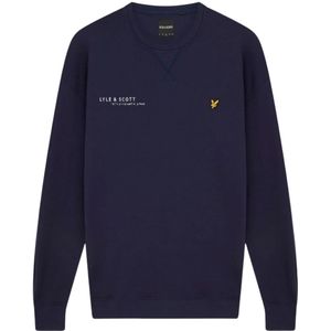 Lyle & Scott - Marineblauw - Sweatshirt - Met Gecoordineerd Printlogo