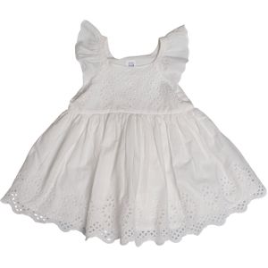 Geborduurde jurk met oogjes en bijpassend slipje 775387 voor babymeisjes