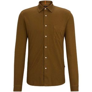 Boss Heren Mysoft Kledingstuk Geverfd Slank Overhemd (Groen)