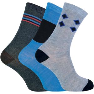 6 paar geklede herensokken met nieuw patroon - Pack C