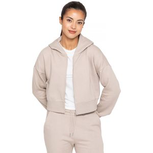 Enzo | Cropped hoodie voor dames - havermout