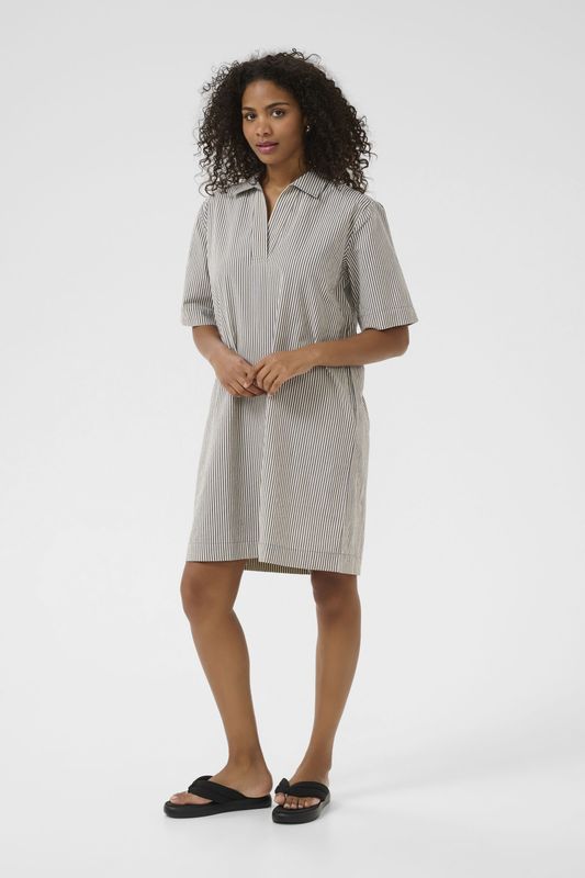 Kaffe - Blousejurk - Enziaan/Wit - KAAnaya