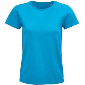 SOLS Dames/Dames Pioneer Organic T-shirt (Aqua)