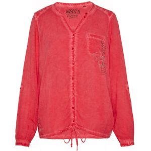 Soccx - Blouse - Met Borstzak - Lange Mouwen - Olieverf