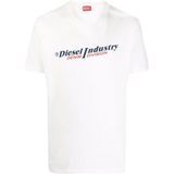 Wit T-shirt met denimlogo van Diesel Industry