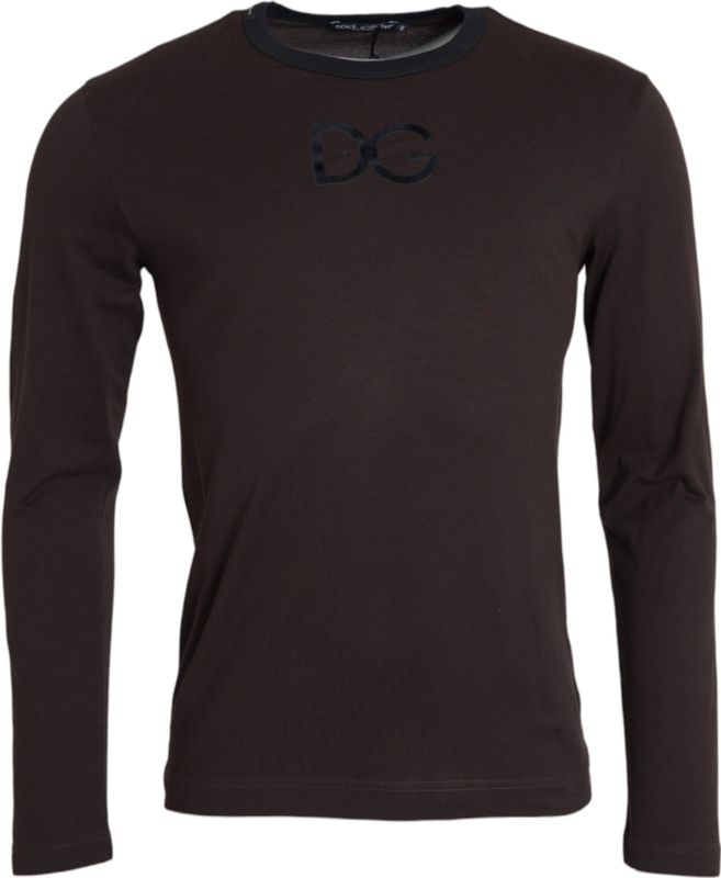 Dolce & Gabbana - Long Sleeve TShirt - Bruin - DG Logo