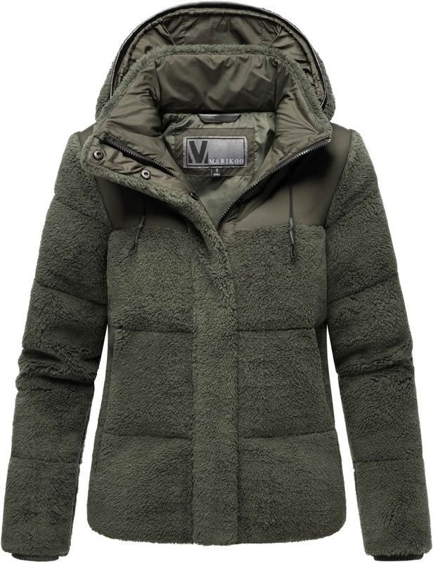 Marikoo dames teddy puffer jas met capuchon – model Kaguraa
