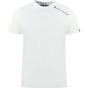 Aquascutum Shoulder Brand Logo White T-Shirt