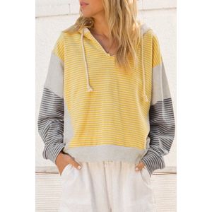 Gestreepte Kleurblok Hoodie