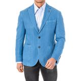 Blazer - Blauw - 60% Katoen 40% Linnen - Kraag met Klep - Twee Zakken