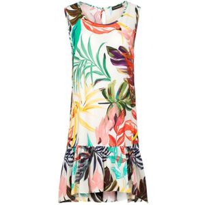 Bladprint Frill Detail Jurk - Maat L