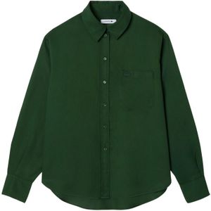 Lacoste Dames/Dames Vloeiend Lyocell Oversized Shirt (Groen)