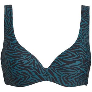 BEACHWAVE Voorgevormde Push-up Bikinitop Groen/zwart - Maat XL