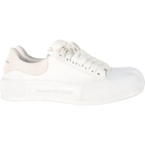 Alexander McQueen Deck Skate Plimsoll Sneakers in Witte Canvas