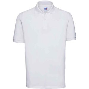 Russell Heren Klassiek Piqué Katoenen Polo Shirt (Wit)