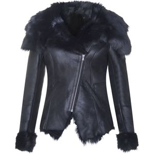 Dames - Toscana - Bikerjack - Luxe - Met Asymmetrische Ritssluiting