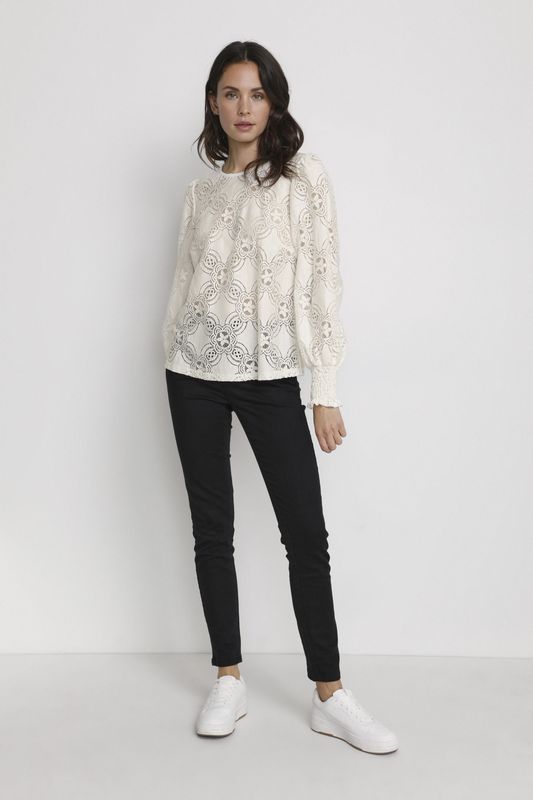 Kaffe - Blouse 'Raula' - Wit - Blouseshirt - Lange Mouw