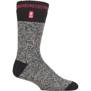 Heat Holders Heren extra dikke warme thermo sokken - Zwart Rood (Porto)