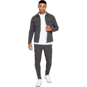Enzo - Heren Cargo Shacket - Trainingspak Set - Grijs