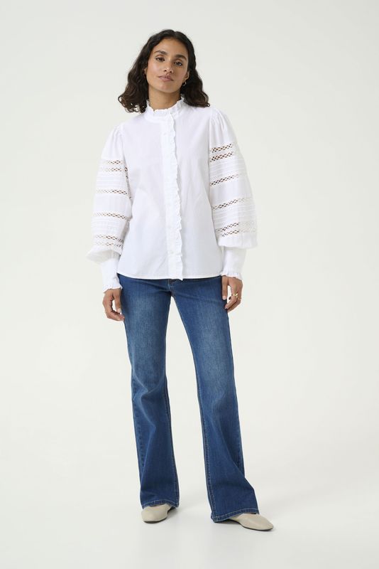 Kaffe - Kawillow Shirt - Blouse - Wit - 100% Katoen