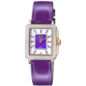 GV2 door Gevril Dames 12337 Padova Gemstone MOP Dial Zwitsers quartz lederen horloge