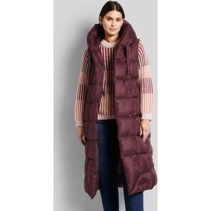 Gilet - Bordeaux - Met Capuchon - Regular Fit - Asymmetrisch Silhouet