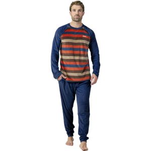 Fluwelen herenpyjama met lange mouwen en ronde hals MU3