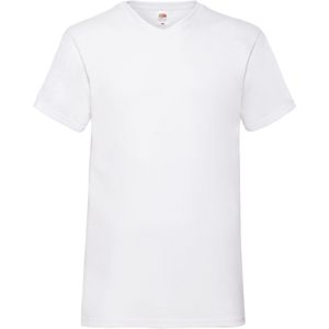 Fruit of the Loom Heren Valueweight Effen V Hals T-shirt (Wit)