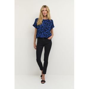 Blouse met korte mouwen Relaxed fit Midnight / Blue Flowers floral