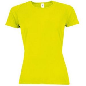 SOLS Dames/dames Sportief T-Shirt Met Korte Mouwen (Neon Geel) - Maat XS