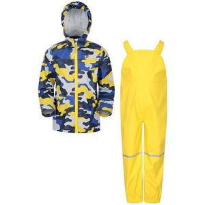 Mountain Warehouse Kinder/Kids Raindrop Camo Waterdichte Jas En Broeken Set (Lichtgeel)