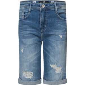 Petrol Industries - Jongens Ripped & Repaired Denim Short Jolla Cove - Blauw