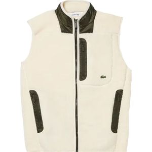 Lacoste Heren Sherpa Fleece Gilet (Crème)