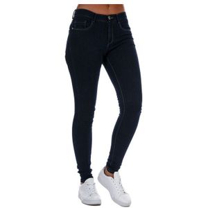 Only Rain Life Skinny Damesjeans In Donkerblauw - Maat 38 Normaal