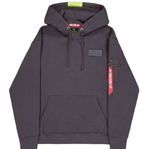 Alpha Industries - Red Stripe Hoodie - Heren - Grijs - Katoen