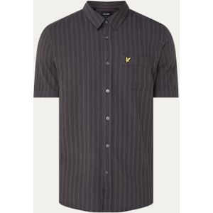 Herenoverhemd Lyle And Scott Textured Stripe Korte Mouw in Gunmetal