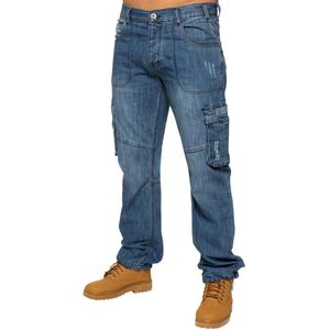 Enzo | Heren Combat Denim Jeans - Blauw