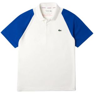 Lacoste Tennis poloshirt van gerecycled polyester voor volwassenen (Wit/blauw)