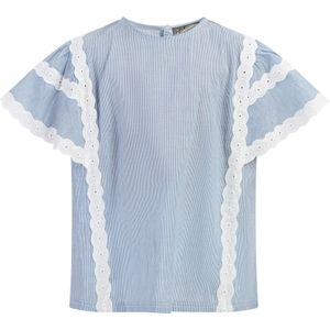 Dreimaster Blouse shirt Meisje Lichtblauwe dunne strepen