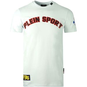 Philipp Plein Sport Multi Colour Logos White T-Shirt - Maat L