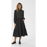 Jurk - Grijs - Blousejurken - Gevoerde Zoom - Lange Mouw